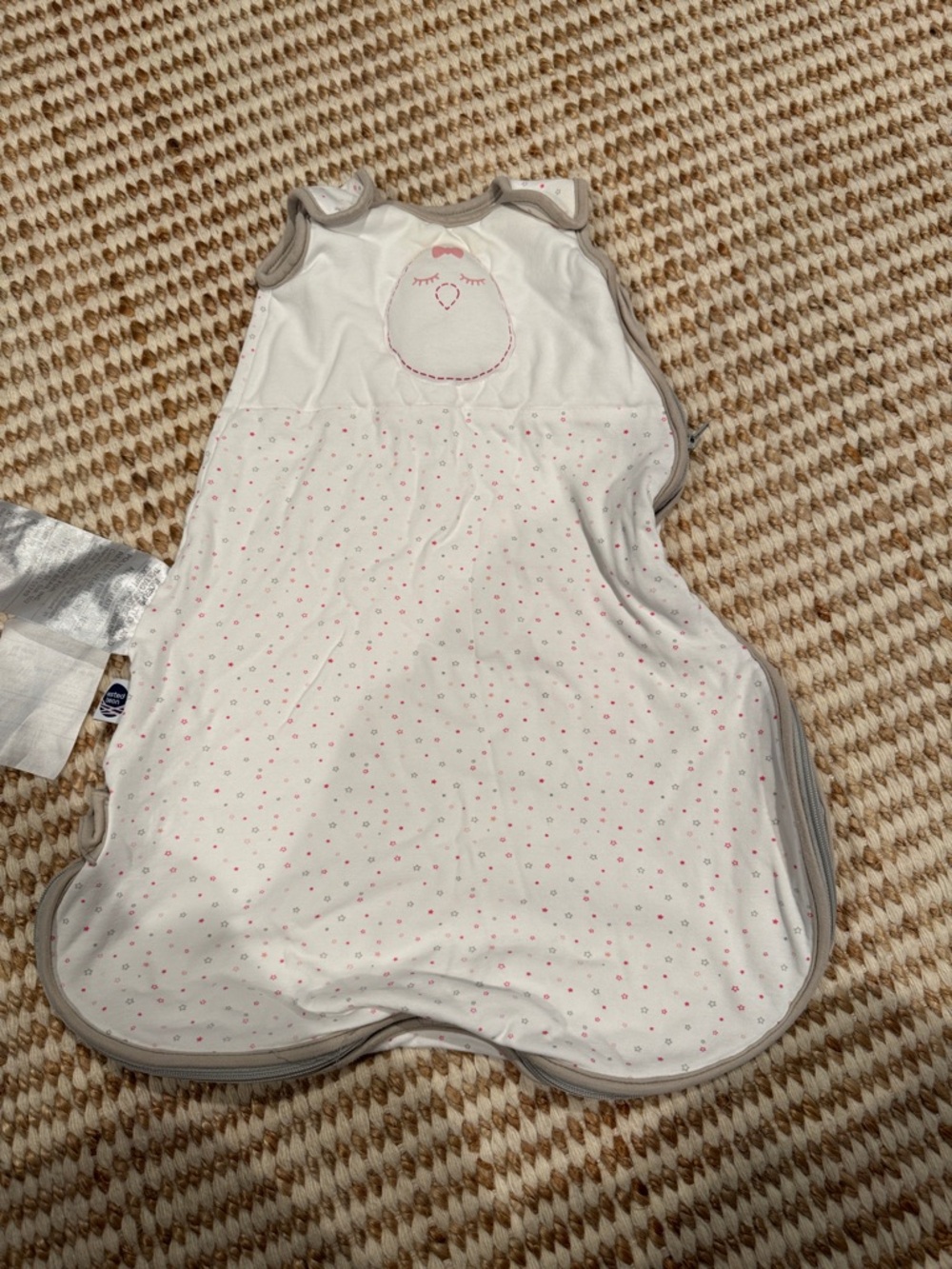 Nested Bean White & Pink Sleep Sack for Kids - Soft Cotton Baby Sleep Sack